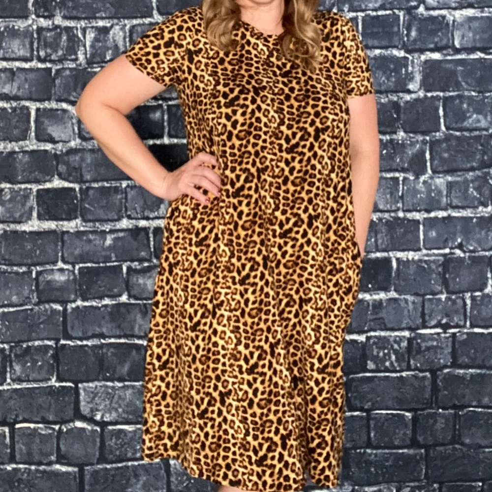 MIDI dress - leopard‎ with pockets